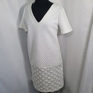 1. STATE Polka Dot Monochromatic V Neck Midi